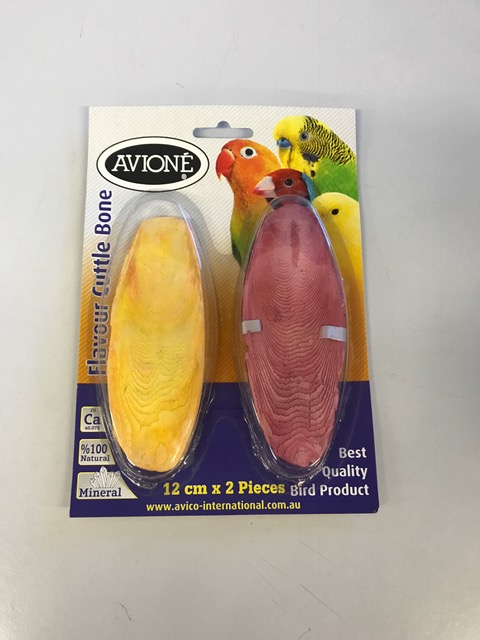 12cm 2 PACK RED & YELLOW DYED CUTTLEBONE 12cm 2 PACK RED & YELLOW DYED CUTTLEBONE